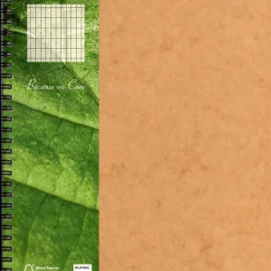 Cahier A4 rectangles - double spiralé 160 feuil 90g FSC- Aurora Wood Line - dès 12 ans