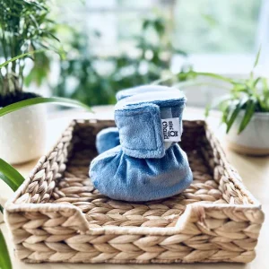 Pantoufle minky Bébé O chaud Denim sans relief