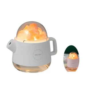 Humidificateur d'air théière et pierres de sel roses - PANDA