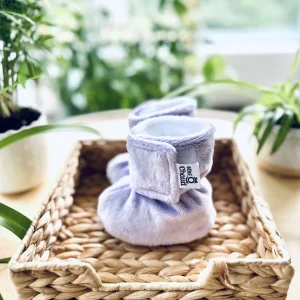Pantoufle minky Bébé O chaud Lavande sans relief