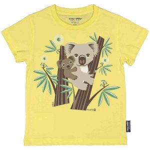 T-shirt enfant Koala jaune … coton bio gots - Taille 8 ans - 128 cm